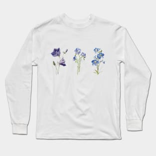 Blue/Purple Flowers Long Sleeve T-Shirt